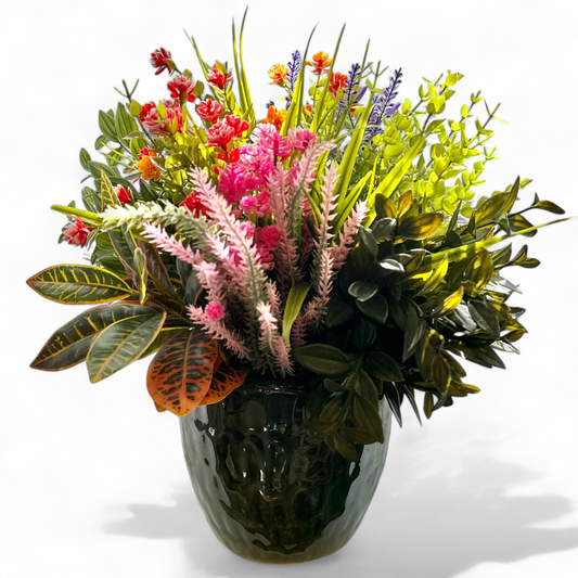 Multi Colored Floral Arrangement Fake Plant for Indoor and Outdoor